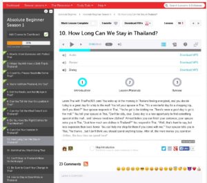 Thai Pod 101 Language Learning Review inside Lesson Look
